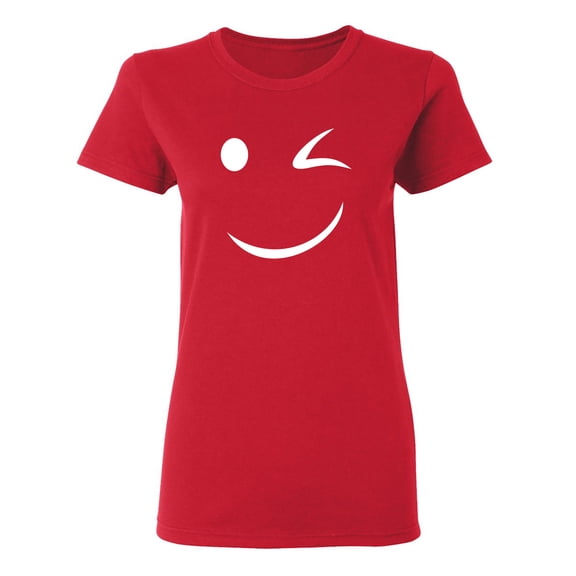Wink Smile Sarcastic Novelty Gift Idea Adult Humor Funny Women's Casual Tees