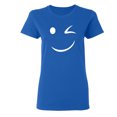thumbnail image 1 of Wink Smile Sarcastic Novelty Gift Idea Adult Humor Funny Women's Casual Tees, 1 of 3