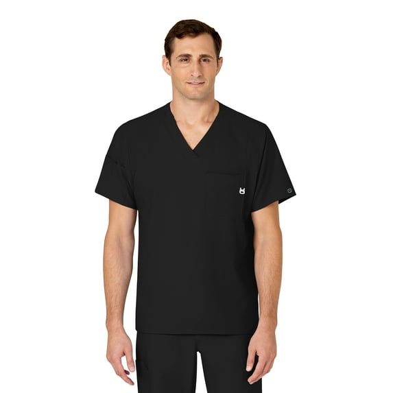 Wink W123 Men's V-Neck Scrub Top, Black, 4X Womens