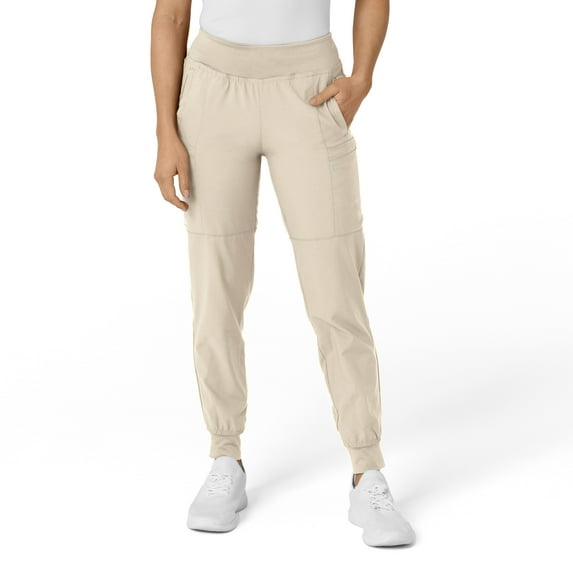 Wink W123 Women's Comfort Waist Cargo Jogger Scrub Pant Tall, Khaki, XL Womens