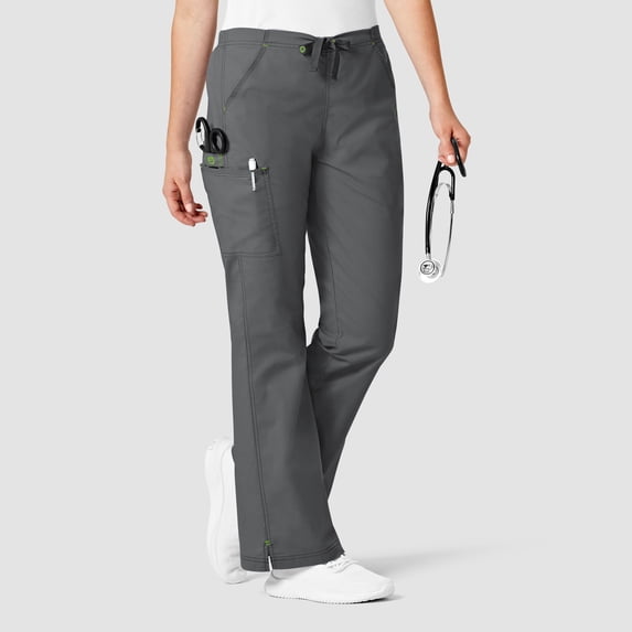 Wink WonderFLEX Grace - Women's Flare Leg Cargo Scrub Pant, Charcoal, XL