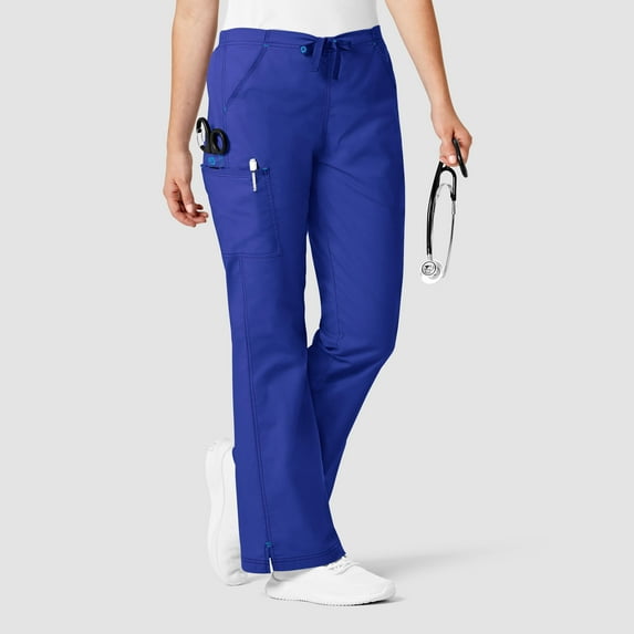 Wink WonderFLEX Grace - Women's Flare Leg Cargo Scrub Pant, Galaxy Blue, XS