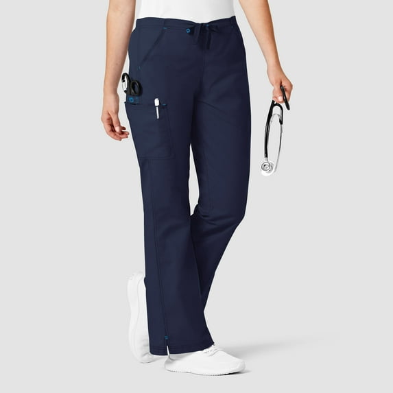 Wink WonderFLEX Grace - Women's Flare Leg Cargo Scrub Pant, Navy, XS