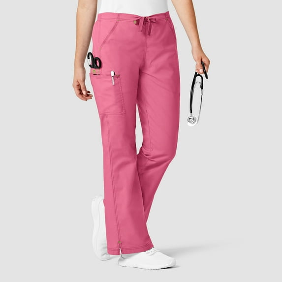 Wink WonderFLEX Grace - Women's Flare Leg Cargo Scrub Pant, Papaya, 2X Tall
