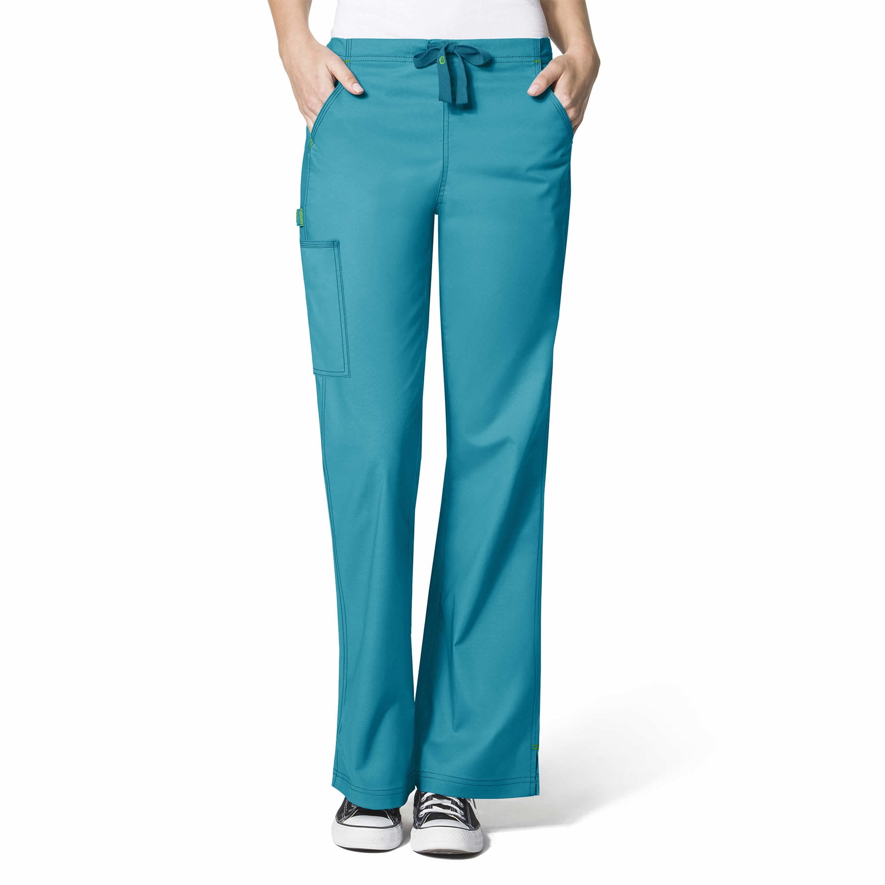 Wink WonderFLEX Grace Women's Flare Leg Cargo Scrub Pant, Real Teal