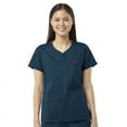thumbnail image 1 of Wink WonderFLEX Patience - Women's Curved Notch Neck Scrub Top, Caribbean Blue, 2X Womens Plus, 1 of 3