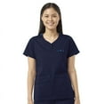 thumbnail image 1 of Wink WonderFLEX Patience - Women's Curved Notch Neck Scrub Top, Navy, 3X Womens Plus, 1 of 2