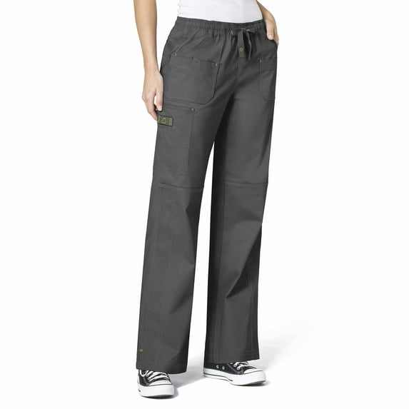 Wink WonderFLEX Women's Faith Multi-Pocket Cargo Scrub Pant, Charcoal, L Petite