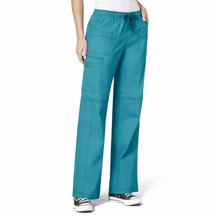 Wink WonderFLEX Women's Faith Multi-Pocket Cargo Scrub Pant, Real Teal, XS
