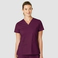 thumbnail image 1 of Wink WonderFLEX Women's Verity V-Neck Scrub Top, Wine, XXS Regular, 1 of 4