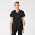 thumbnail image 1 of Wink WonderWORK Maternity Mock Wrap Scrub Top, Black, S Regular, 1 of 5
