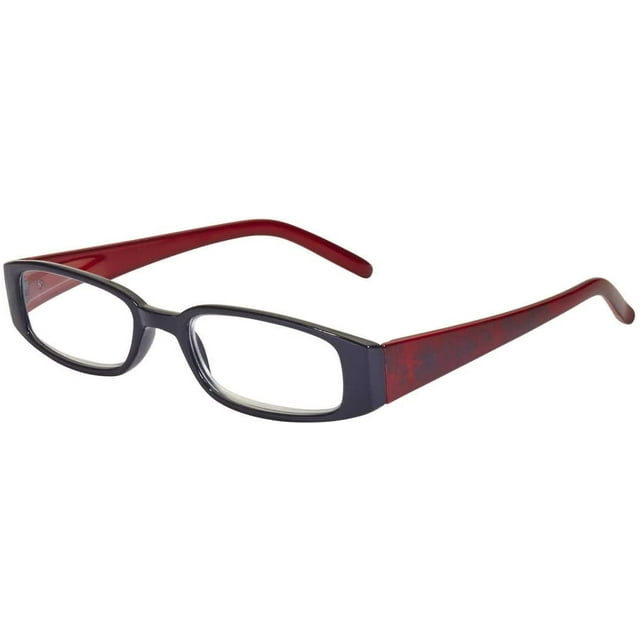 Wink by ICU Black and Red Rectangular Reading Glasses +2.75 - Walmart.com
