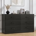 thumbnail image 1 of Winkalon 6 Drawer Black Double Dresser,Wood Storage Cabinet with Easy Pull Out Handles for Living Room,Chest of Drawers for Bedroom, 1 of 10