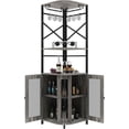thumbnail image 1 of Winkalon Corner Bar Cabinet with Glass Holder, Industrial Wine Cabinet with Mesh Door, 5-Tier Liquor Bar Cabinet for Home Small Space, Grey, 1 of 8