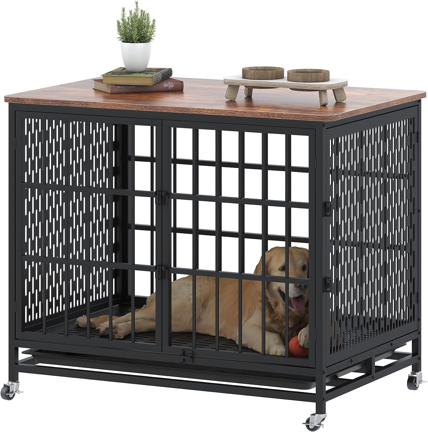 Winkalon Heavy Duty Dog Crate,42 Inch Dog Crate Furniture for Medium