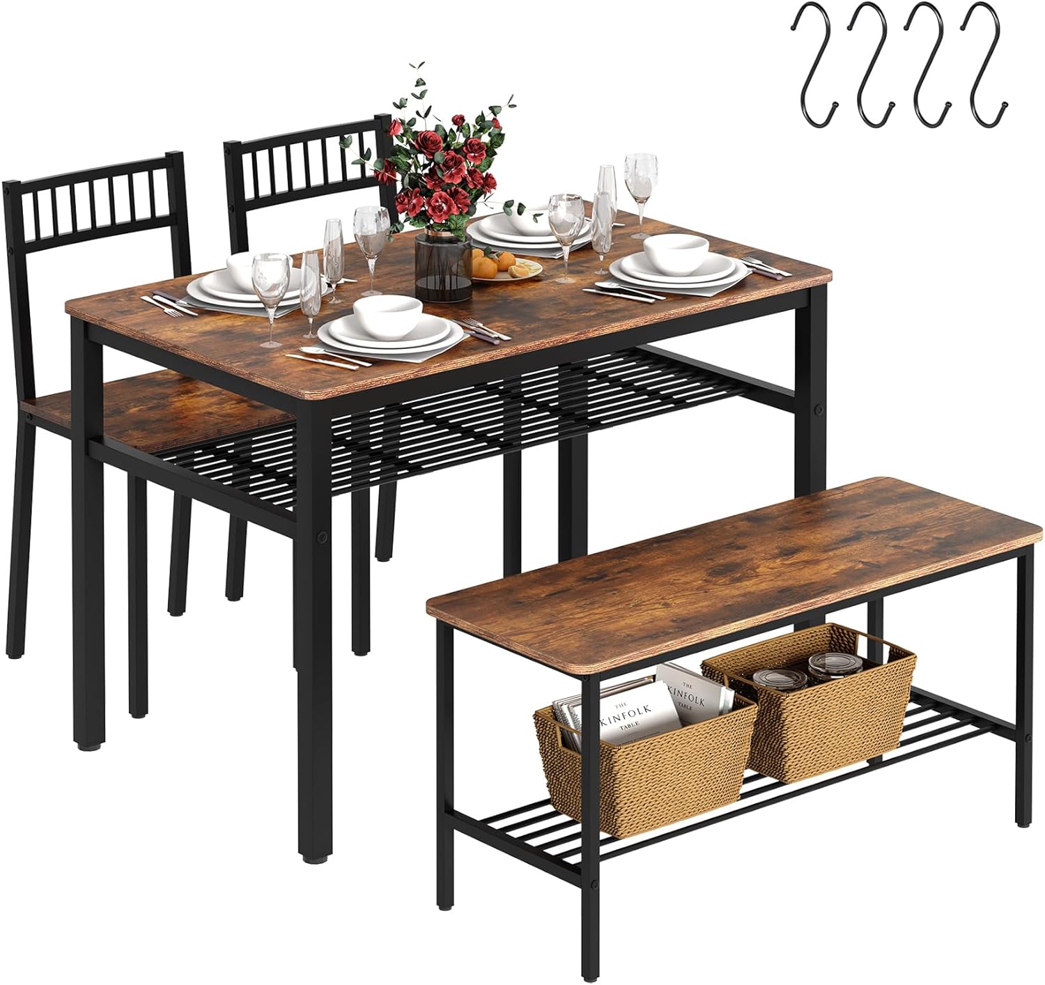 DLBO5-WHI-W 5 PC small Kitchen Table set-small Table and 4 dinette