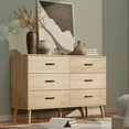 thumbnail image 1 of Winkalon Oak Dresser,6 Drawer Double Dresser for Bedroom,47.2'' Wooden Storage Cabinet for Living Room, 1 of 10