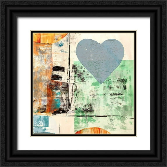 Winkel, Peter 26x26 Black Ornate Wood Framed with Double Matting Museum Art Print Titled - Pop Love #2 (Heart)