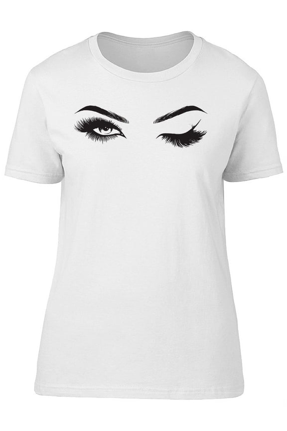 Winking Eye Woman Silhouette T-Shirt Women -Image by Shutterstock, Female XX-Large
