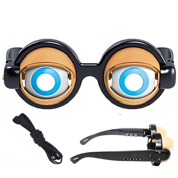 Winking Eyeball Funny Novelty Glasses – Blinking Prank Glasses, Photo Booth Props & Gag Gift for Cosplay, Holiday Dress-Up Party Costume Accessories