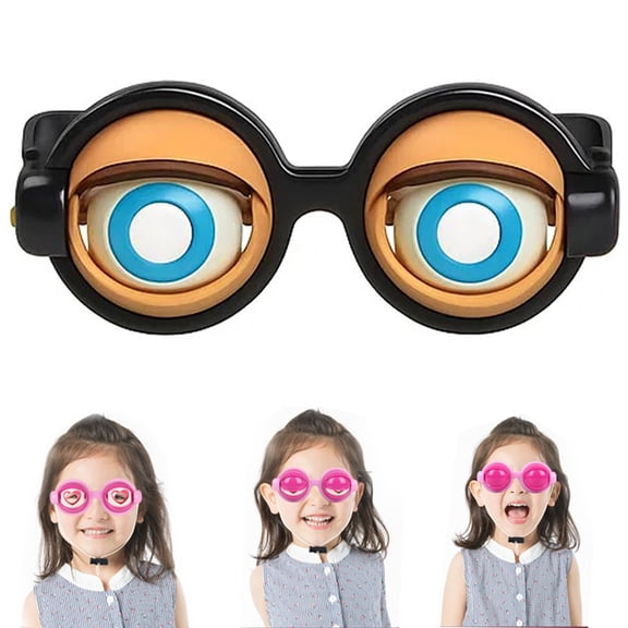 Winking Glasses - Kinetic Crazy Eyes Novelty Blinking Glasses with Manual Blink Action for Shows & Parties