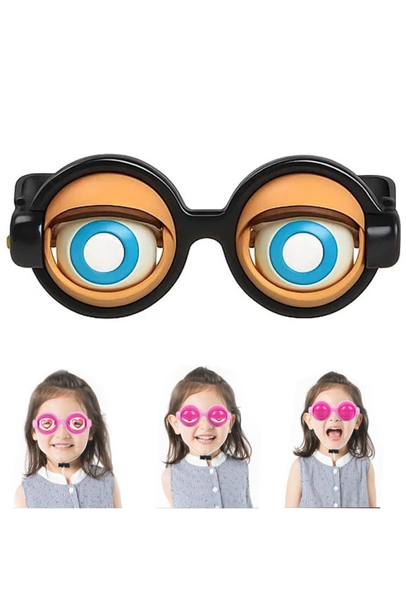 Winking Glasses - Kinetic Crazy Eyes Novelty Blinking Glasses with Manual Blink Action for Shows & Parties