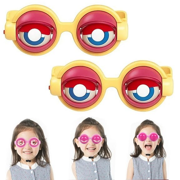 Winking Glasses - Kinetic Crazy Eyes Novelty Blinking Glasses with Manual Blink Action for Shows & Parties