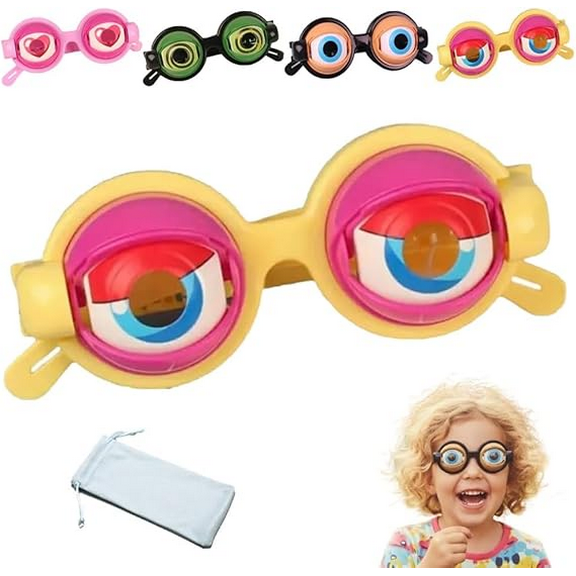 Winking Glasses, Kinetic Crazy Prank Funny Blinking Glasses with Eyes, Novelty Eye Mechanism for Party