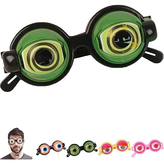 Winking Glasses, Kinetic Crazy Prank Funny Blinking Glasses with Eyes, Novelty Eye Mechanism for Party