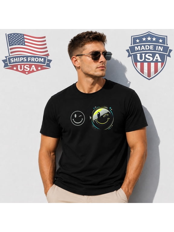 Winking Smiley Face Graphic T-Shirt