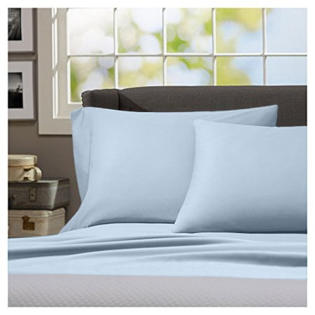 Home Sweet Home Dream Regency Home Cotton Linen Sateen Traditional 4-Piece 1000 Thread Count Blue Solid Cotton Linen Sateen Sheet Set, King – Wrinkle Resistant, Deep Pocket