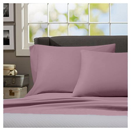 Home Sweet Home Dream Regency Home Cotton Linen Sateen Traditional 4-Piece 1000 Thread Count Purple Solid Cotton Linen Sateen Sheet Set, Queen – Wrinkle Resistant, Deep Pocket