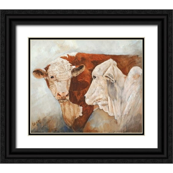 Winkler, Kathy 14x12 Black Ornate Wood Framed with Double Matting Museum Art Print Titled - My Place or Yours I