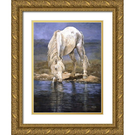 Winkler, Kathy 15x18 Gold Ornate Wood Framed with Double Matting Museum Art Print Titled - Rhapsody in Blue