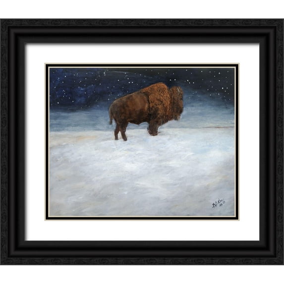 Winkler, Kathy 24x20 Black Ornate Wood Framed with Double Matting Museum Art Print Titled - Journey Through the Snow I