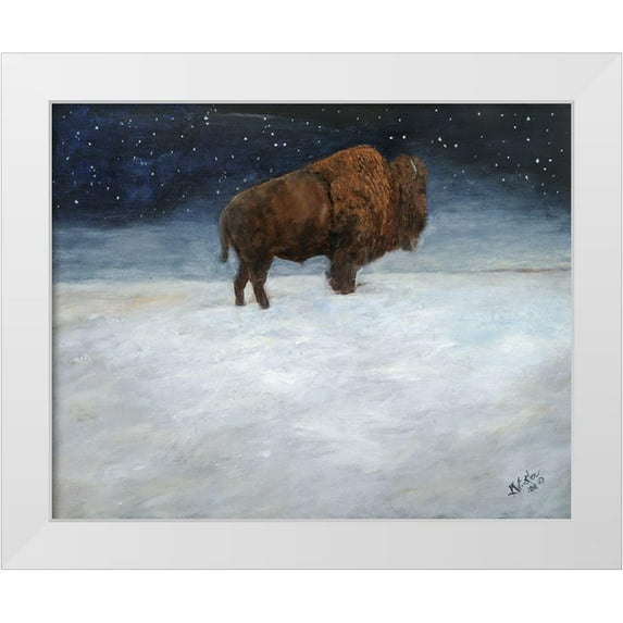 Winkler, Kathy 24x20 White Modern Wood Framed Museum Art Print Titled - Journey Through the Snow I