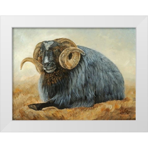 Winkler, Kathy 32x25 White Modern Wood Framed Museum Art Print Titled - Baa Baa Black Sheep