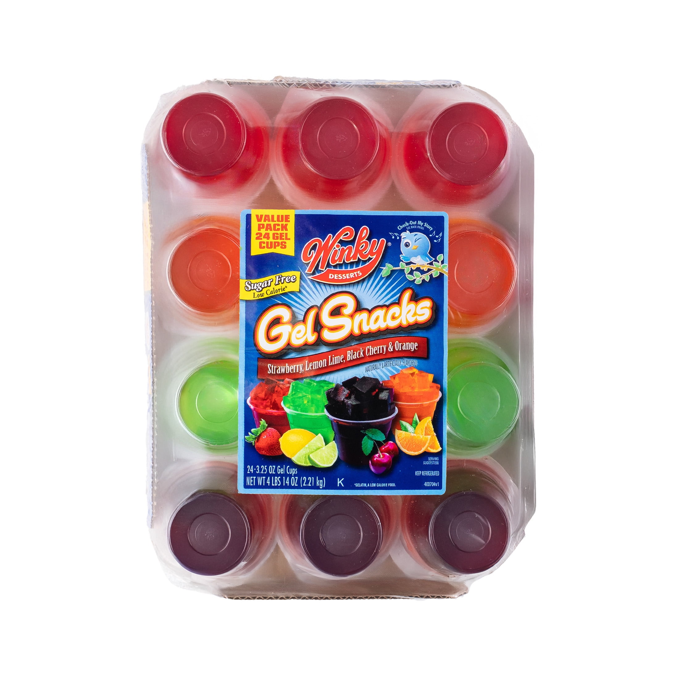 Winky Brand Sugar Free Gelatin, 24 Count Plastic Cups