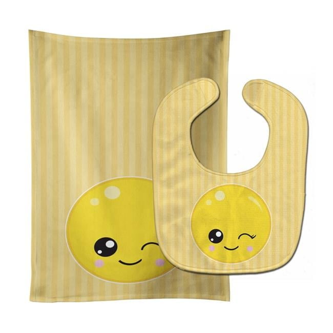 Winky Face Baby Bib & Burp Cloth