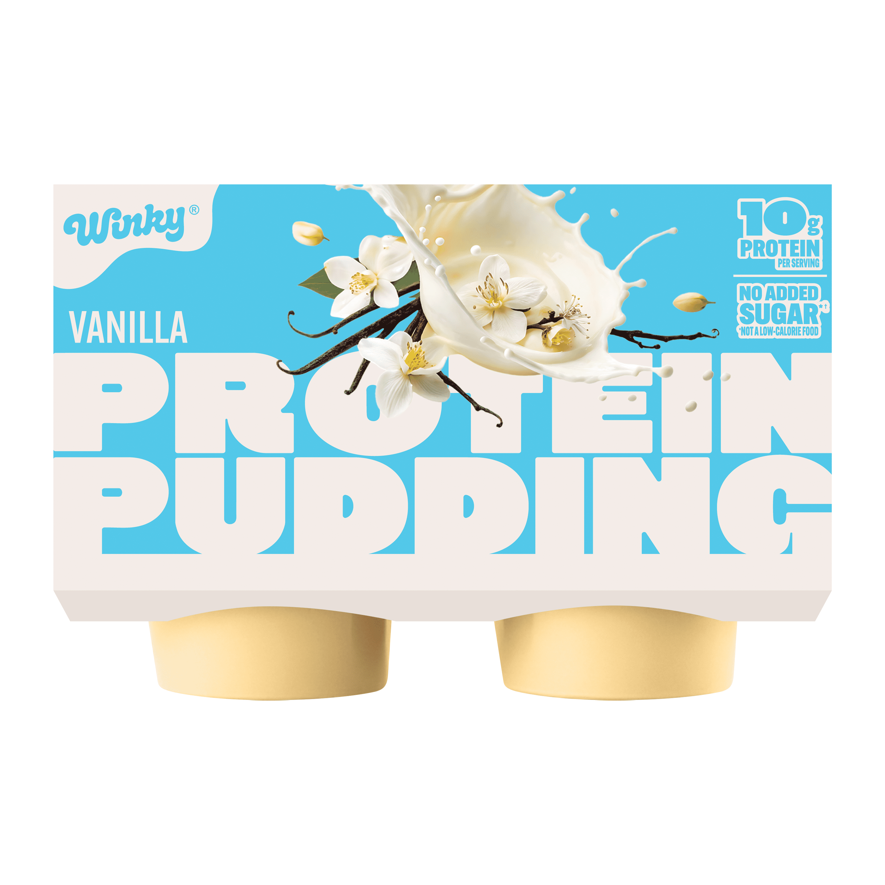 Winky Vanilla Protein Pudding, Refrigerated, Plastic Cup, 14oz, 4Pack, Gluten-Free