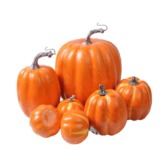 Winlyn 10 Pcs Assorted Artificial Black Pumpkins Decorative Halloween Pumpkins Black Faux Pumpkins Foam Pumpkins for Fall Halloween Thanksgiving Holiday Tabletop Centerpiece Mantel Décor