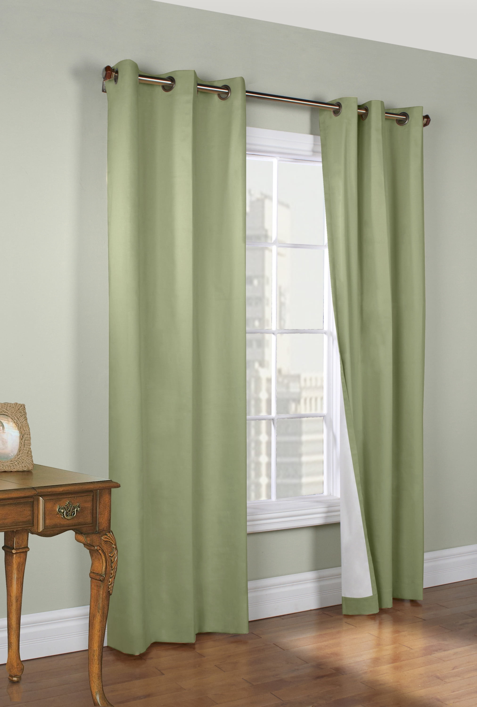 Winmate Insulated Cotton Grommet Curtain Panel - Pair each 40" x 54" in Sage