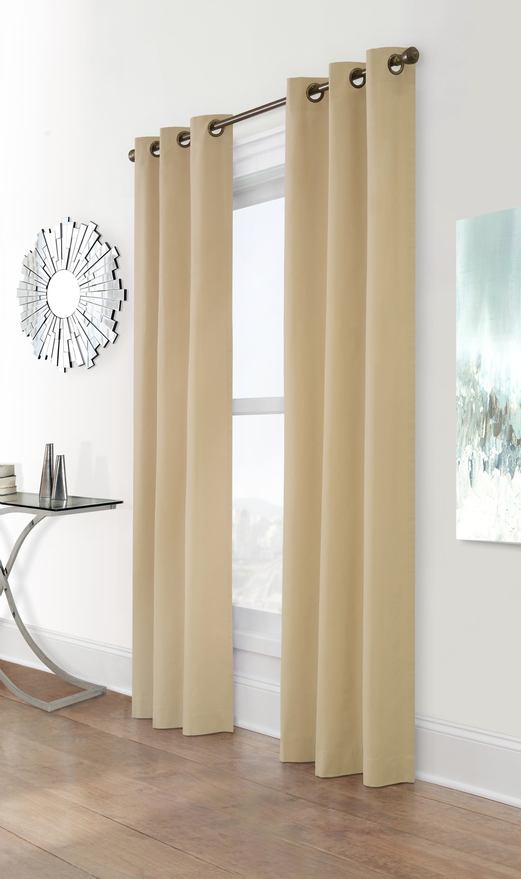 Winmate Insulated Cotton Grommet Curtain Panel - Pair each 40" x 84" in Khaki