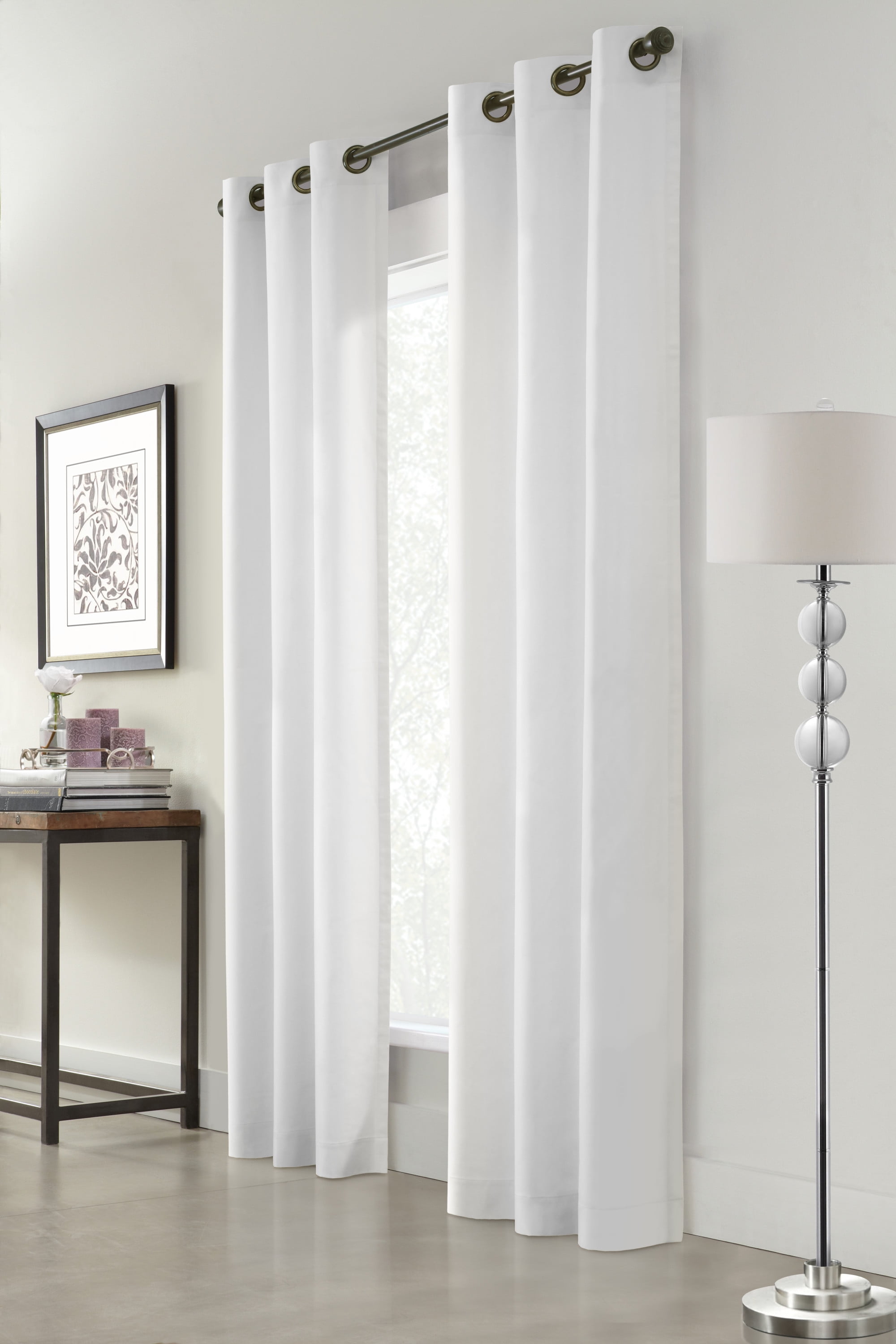 Winmate Insulated Cotton Grommet Curtain Panel - Pair each 40" x 95" in White