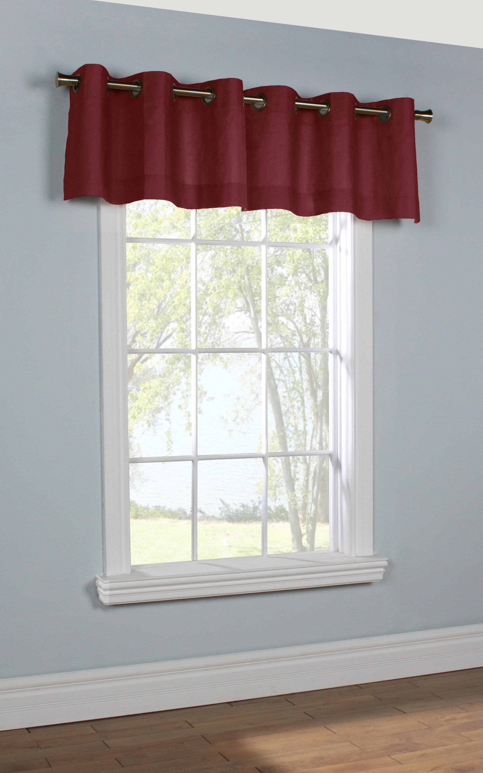 Winmate Insulated Cotton Grommet Valance 40" x 15" in Burgundy