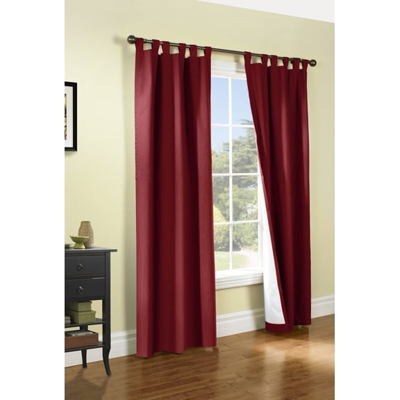 Winmate Insulated Cotton Tab Top Curtain Panel - Pair each 40" x 63" in Burgundy
