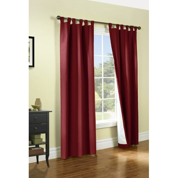 Winmate Insulated Cotton Tab Top Curtain Panel - Pair each 40" x 95" in Burgundy