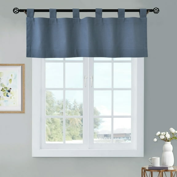 Winmate Insulated Cotton Tab Top Valance 40" x 15" in Blue