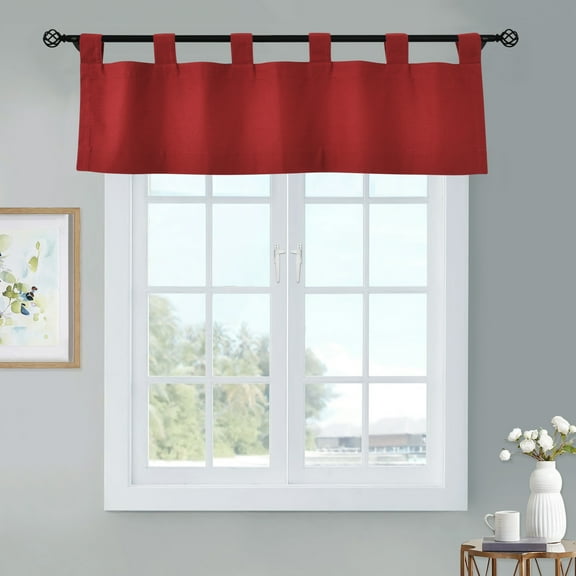 Winmate Insulated Cotton Tab Top Valance 40" x 15" in Burgundy