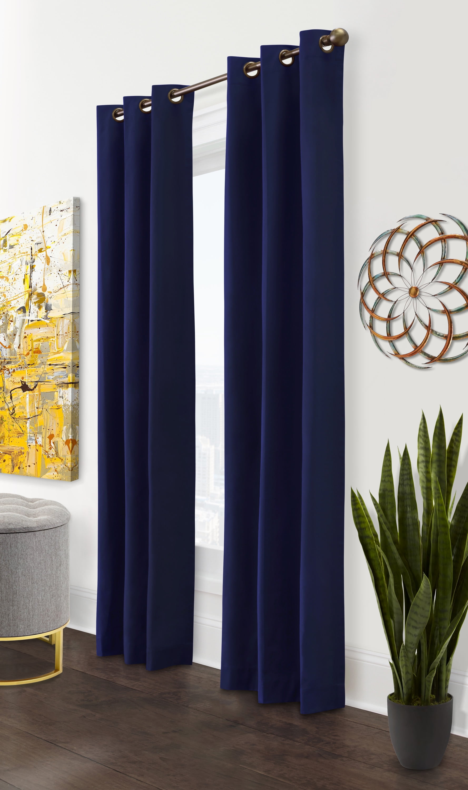 Winmate Insulated Grommet Wide Curtain Panel - Pair each 80" x 84" in Navy